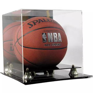 Basketball Premium Display Case With Gold Risers