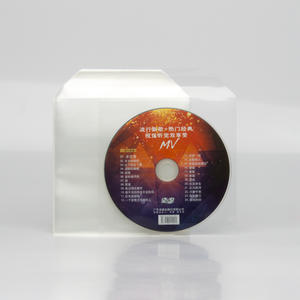 Thin Clear Plastic CD/DVD Sleeve with Flap and Adhesive Seal 5 x 5 Inch 