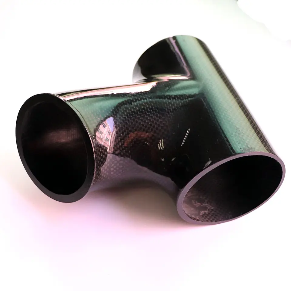 Carbon Fiber Exhaust Pipe Carbon Fiber Tube Connectors 90 Degree Real Carbon Fiber Bent Tube