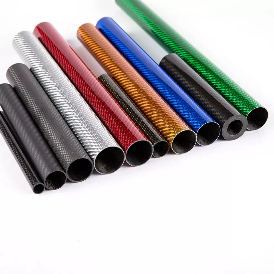 100% Real 3k Color Carbon Fiber Tube Carbon Fiber Colorful Tubing 