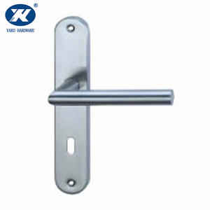 Handle On Plate With Lock | Inox Lever Handle On Plate | Wooden Door Handles