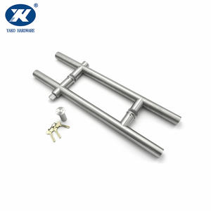 Stainless steel door pull handles bathroom door pull handle with lock