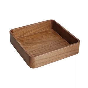 Easy to clean square walnut dishes with grooves             