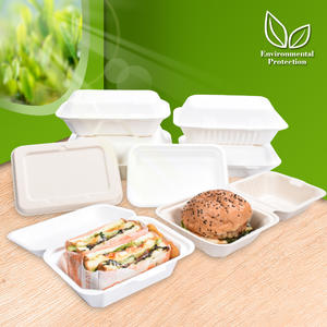 Sunzza supply disposable bagasse biodegradable packing take out box 