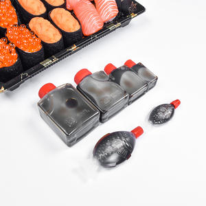 Japanese Disposable Take Out Sushi Box Finish Plastic Soy Sauce Packing