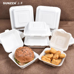 Sunzza biodegradable take out bagasse disposable lunch box