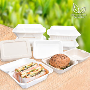 Sunzza Rectangle Square Take Away Food Packaging Lunch Box For Restaurant 