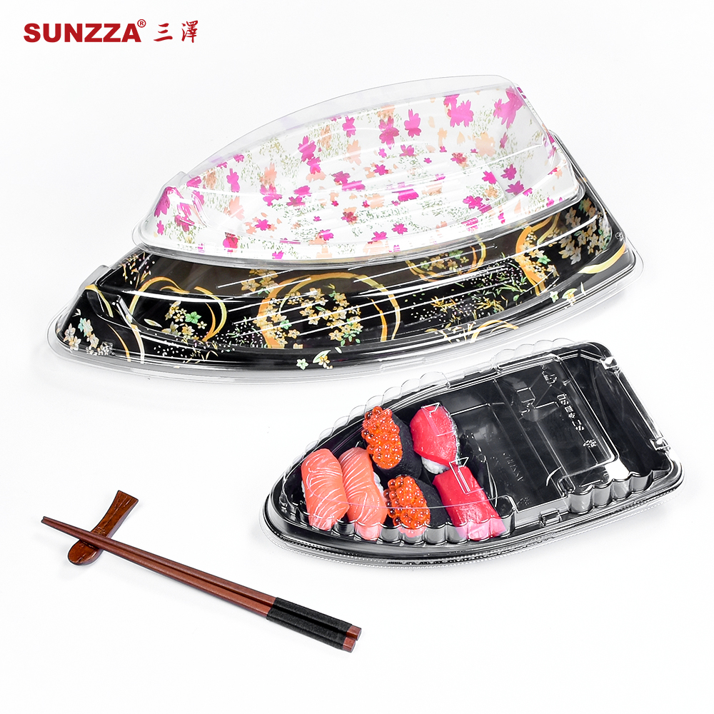 Japanese take out diposable boat sushi tray