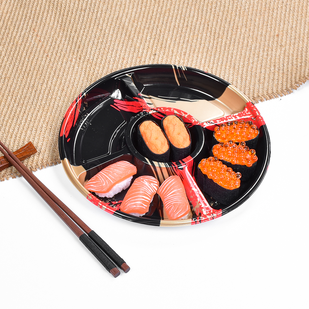 Free sample disposable roundcompartment sushi box in china
