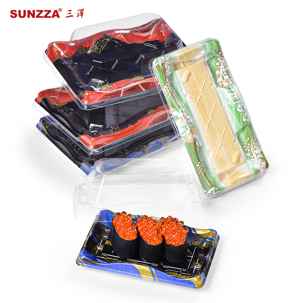 Sunzza factory custom pet clear blue sushi box