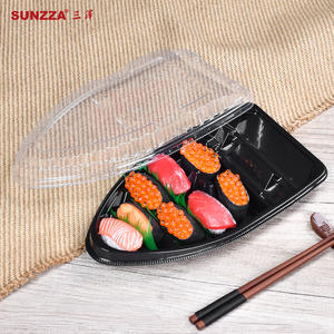 Sunzza boat design plastic sushi tray party tray food container