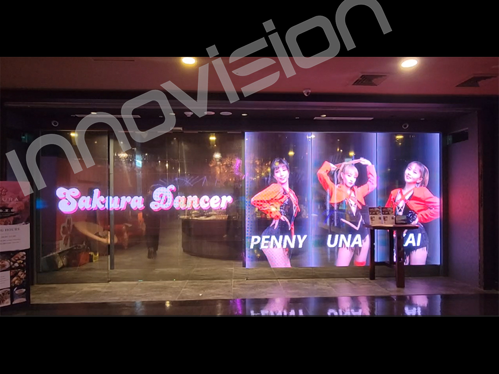 LED Transparent Film Display 7.2X 2.64m  in Shopping mall in Taibei