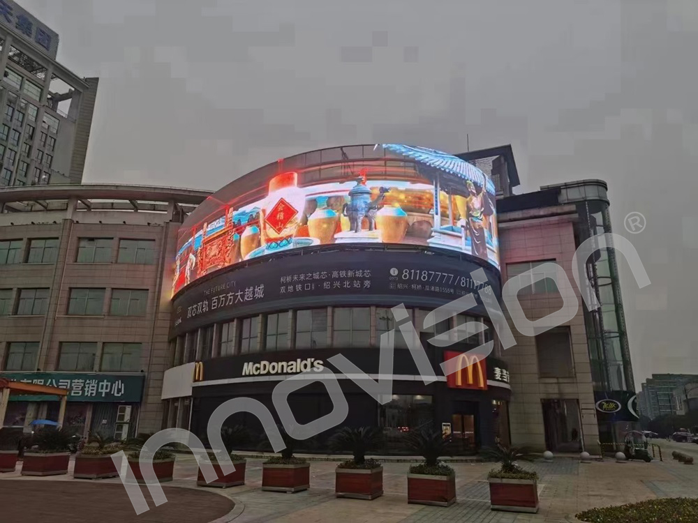 LED Transparent Display from Innovision Team in shopping mall for outdoor using