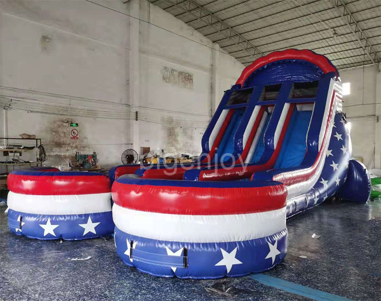 18ft All American Double Water Slide School Inflatable Slide Pool Slide Adult Water Slide
