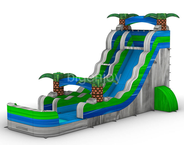 Aloha Splash Single Lane Water Slide Inflatable Kids Pools Slides Inflatable Jumping Slides
