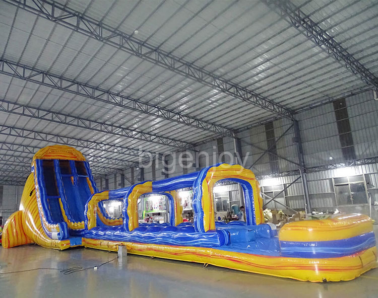 Lava Falls Kids And Adult Inflatable Water Park Slides Long Inflatable Slide
