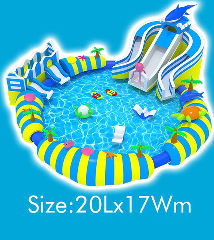 Kids Play Design Inflatable Large Pool Inflatable Water Park With Swimming Pool