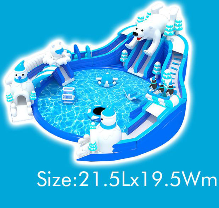 China mobile big inflatable land water park for adventure park Inflatable Water Park And Slide