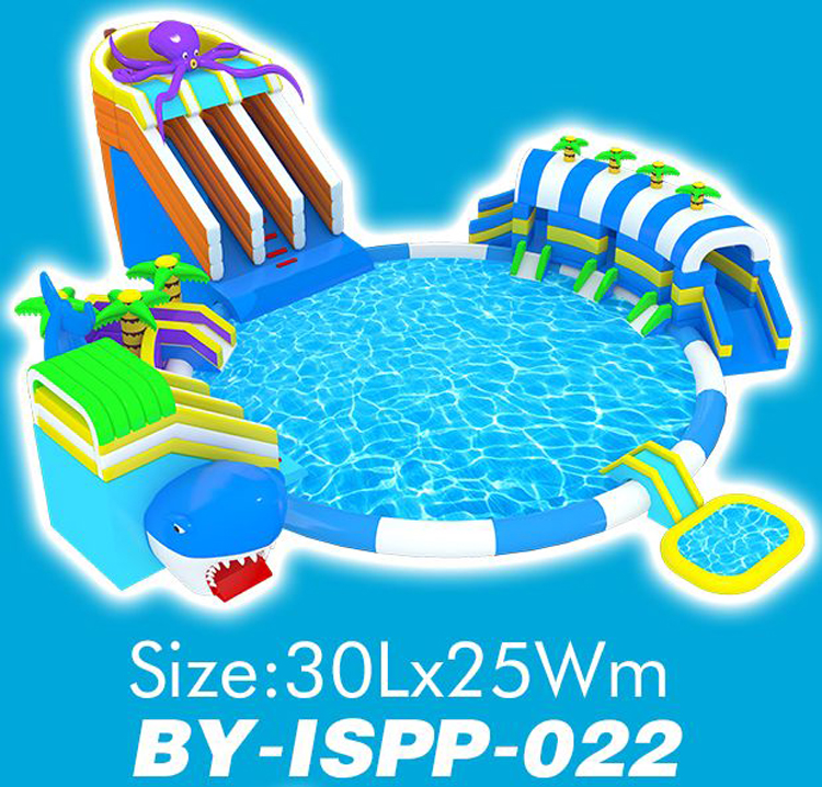 Giant Amusement Aqua City On Land With Intex Pool Inflatable Water Parks