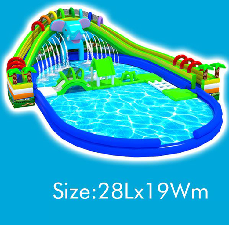 Jungle Island Theme Inflatable Pool Water Park inflatable park slide Kids and Adults