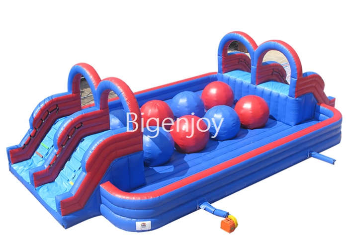 Commercial Wipeout Inflatable Big Red Balls Obstacle Course Supplier