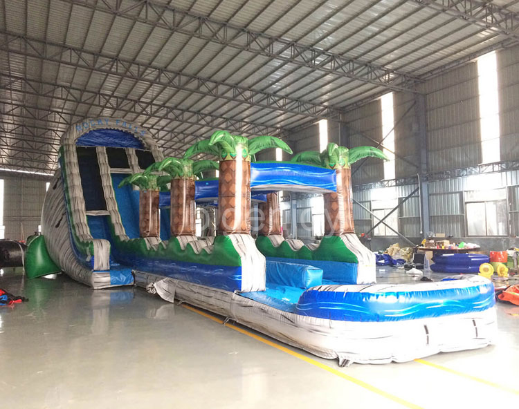Tropical Giant Inflatable Water Slides For Kids And Adults Long Inflatable Slide