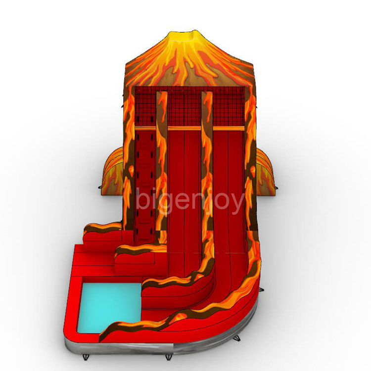 22 ft inflatable water slide Volcano curve inflatable water slide for sale