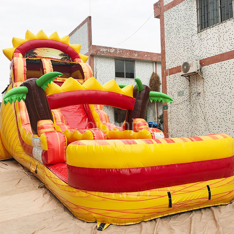 18ft single yellow big inflatable slide inflatable water slide