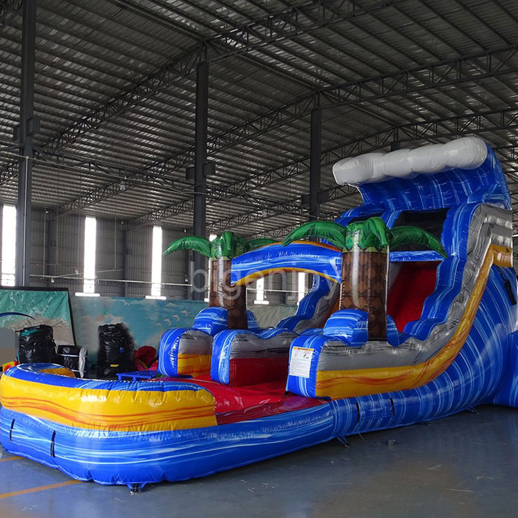 15ft commercial inflatable wet dry slide inflatable slides with pool