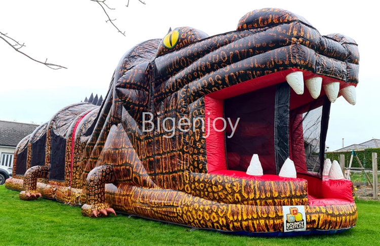 53ft Crocodile Obstacle Course Giant Adults And Kids Inflatable Obstacle Course Game
