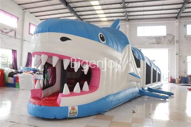 53ft Shark Obstacle Course inflatable commercial obstacle course