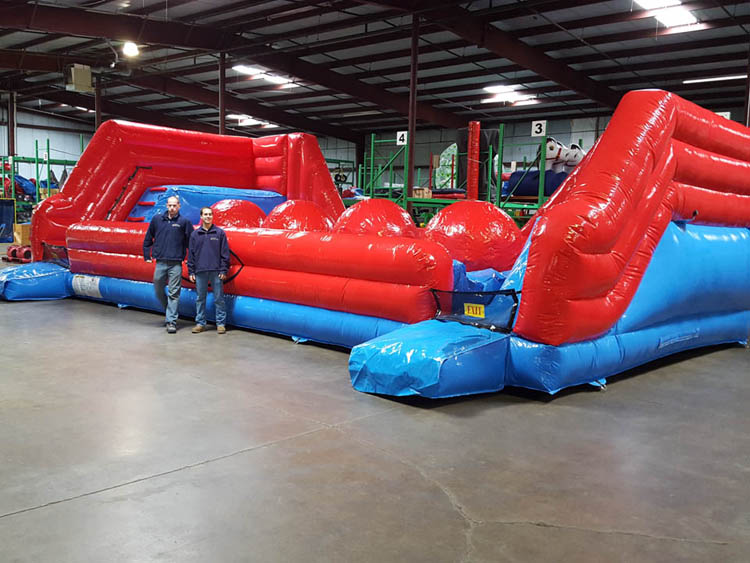 inflatable Wipeout Xtreme Ball Run leaps and bounds obstacle course inflatable big baller for sale