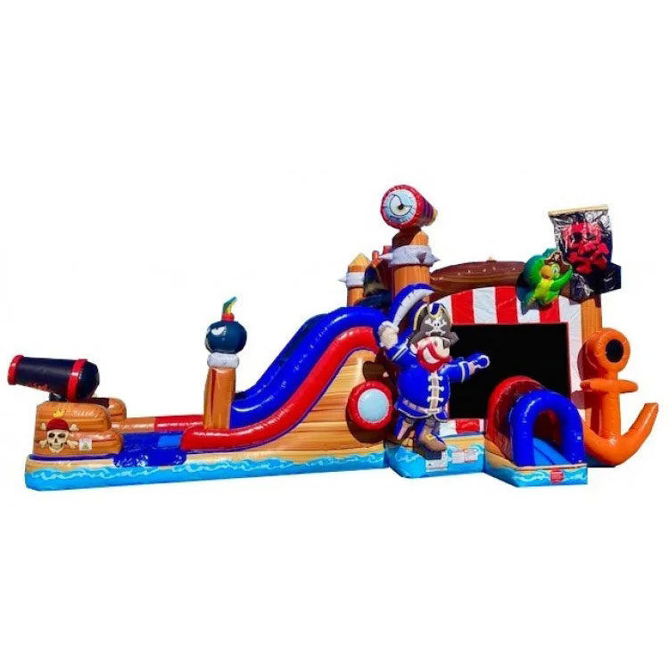 pirate jumping castle inflatable Pirate Combo Slide With Pool