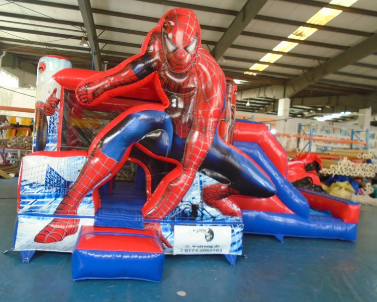 Spiderman Bounce House Inflatable Spiderman Jumping Castle With Slide