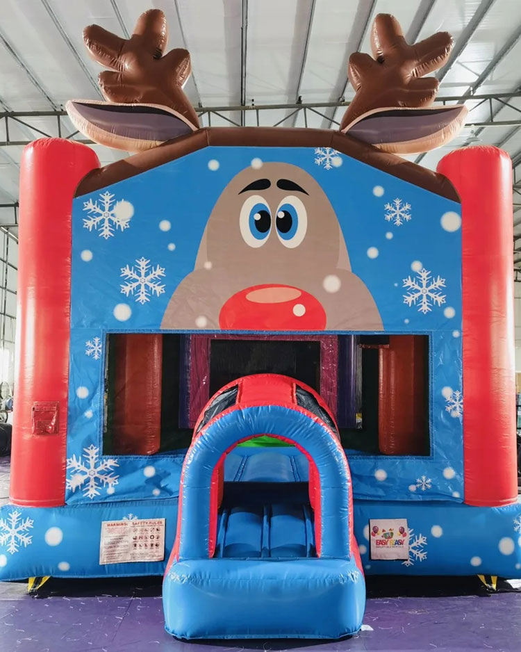 Christmas Jumping Castle Romping Rudolph Christmas Bounce House