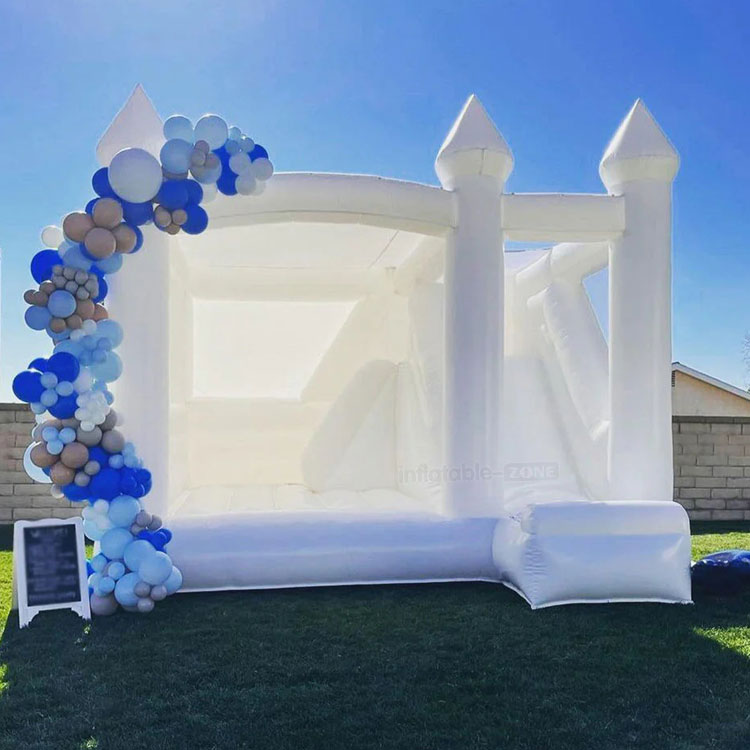 White Jumping Castle Inflatable White Bounce House With Slide
