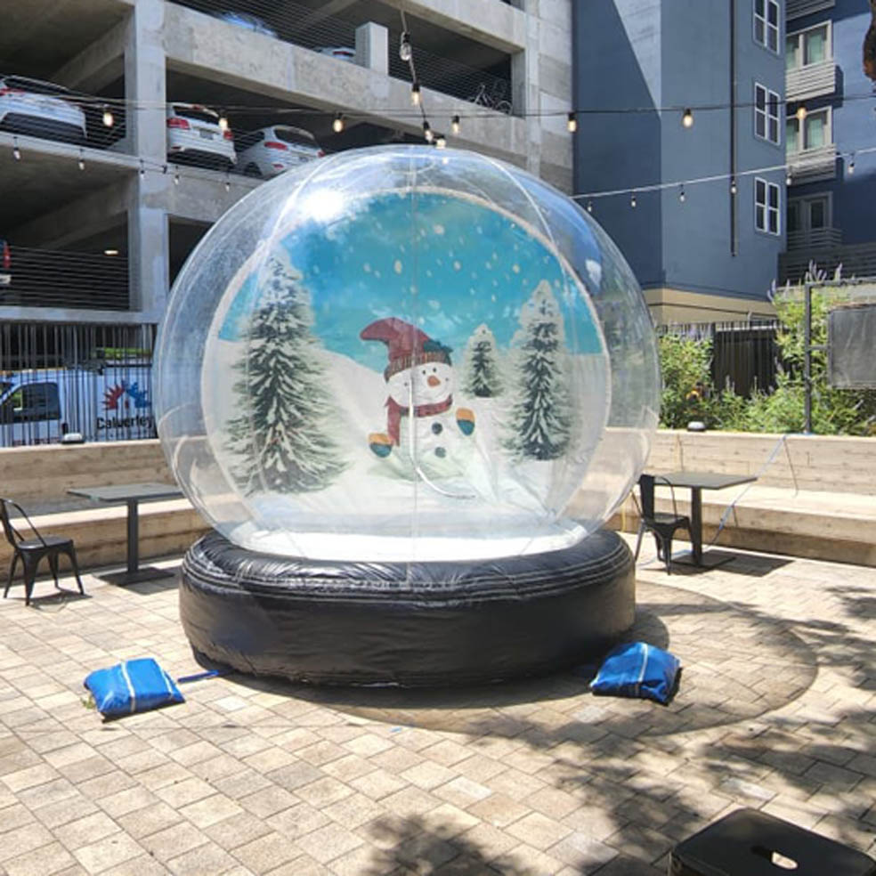 Giant Inflatable Snow Globe For Christmas With Different Background For Photo Booth