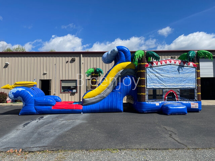 Water Slide And Bounce House Shark Attack Bounce Water Combo