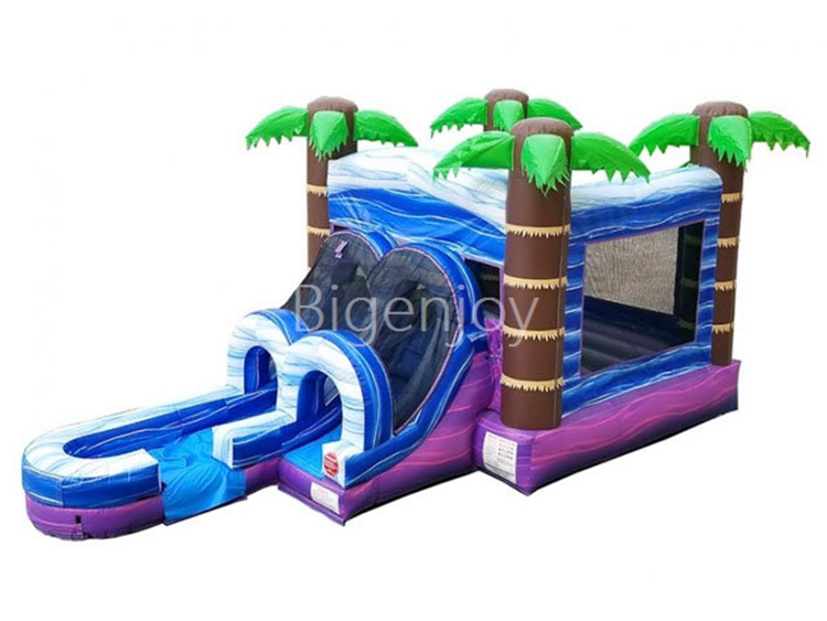 Bounce House With A Water Slide Tropical Bounce and Water Slide Combo