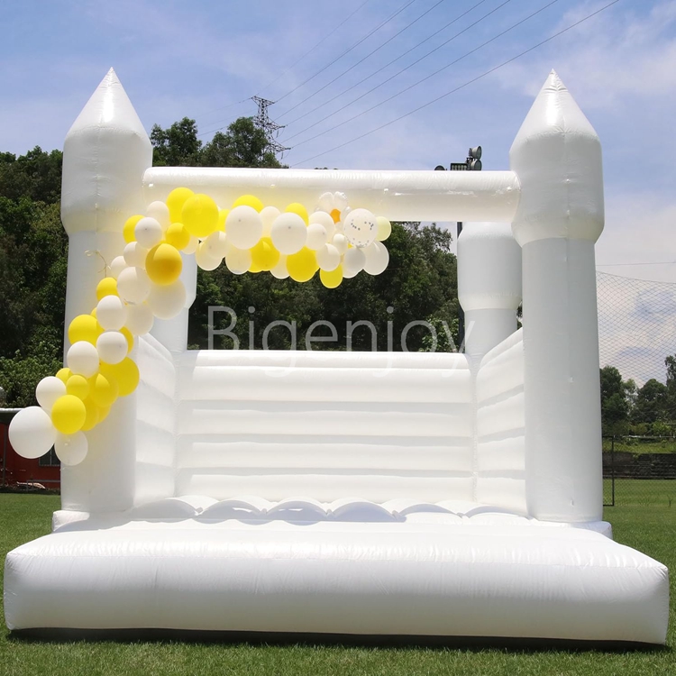 Awesmflate White Bounce House adult Inflatable Castle Wedding Jump Bed Bouncy House
