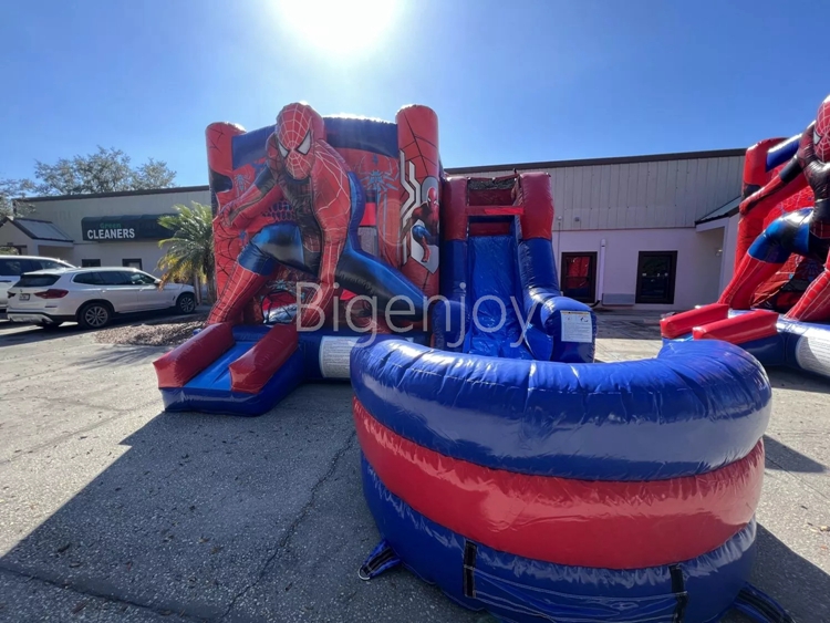 Spiderman Jumping Castle Inflatable Bouncy Slide Combo With Water