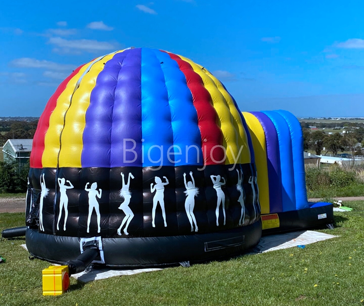 Disco Jumping Castle disco dome inflatable bounce house with slide