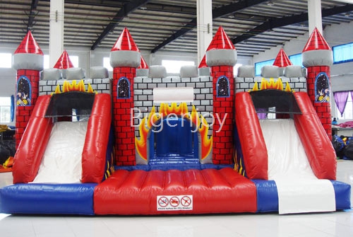 jumping castle with slide inflatable combo with slide