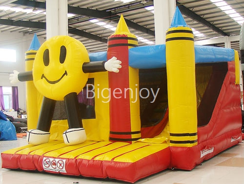 children jumping castle smile inflatable bounce slide combo