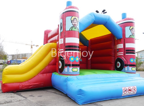 fire truck inflatable combo jumping castle