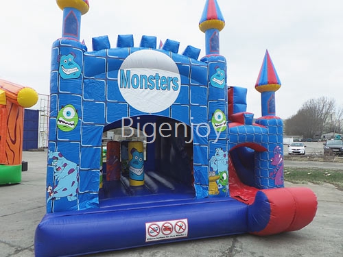 monster jumping castle with themed characters