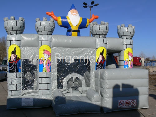 Bigenjoy Wizard Bounce House Outdoor Jumping Bouncy Castle Kids Bouncer House With Water Slide
