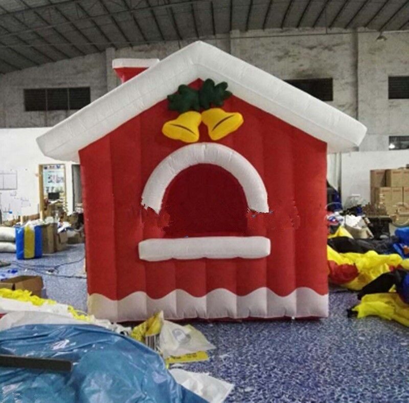 Customize Beautiful Santa Inflatable Christmas House For Celebrating Christmas