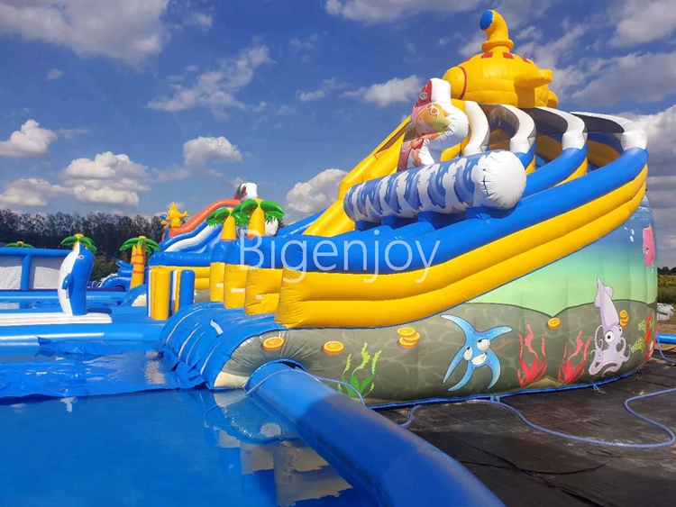 inflatable slides with pool Big Water Slide Inflatable
