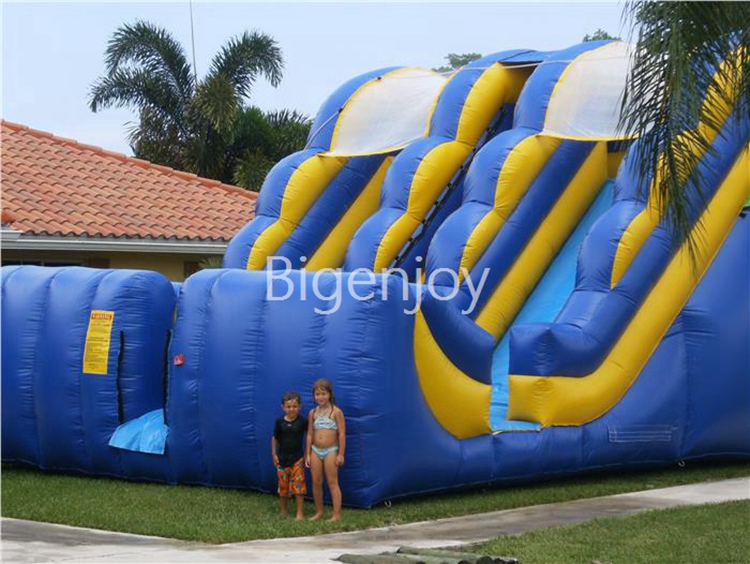 Inflatable Jumping Slides Wild Wave 20ft Tall Dual Lane Water Slide